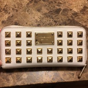 Michael Kors white studded wallet